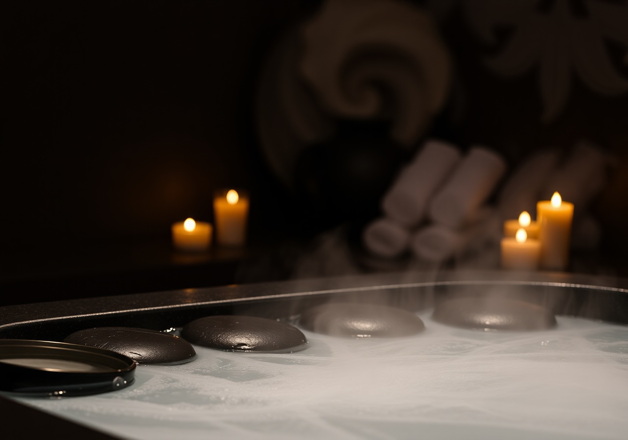 Ванная комната с мягким освещением и элементами SPA-зона